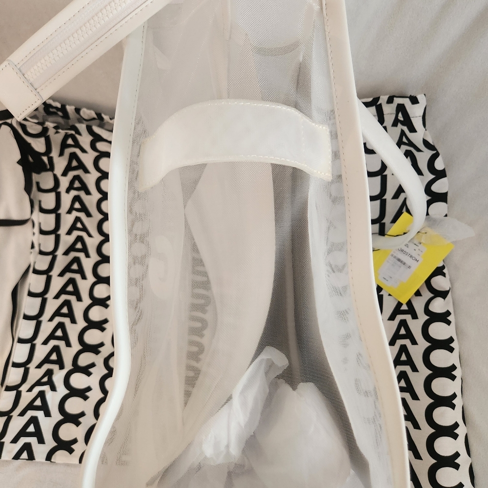 Marc Jacobs The Large Mesh Tote Bag White Authentic With Dust Bag NWT - Picture 11 of 16